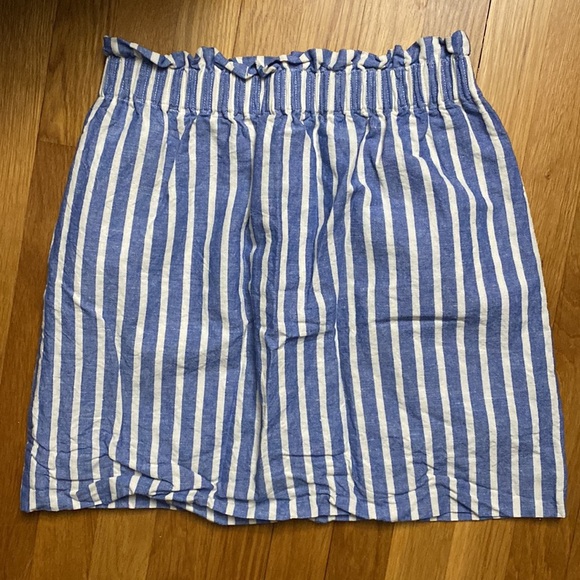 J. Crew Striped Linen Cotton Blend Skirt with Pockets Size 6 - Picture 2 of 6